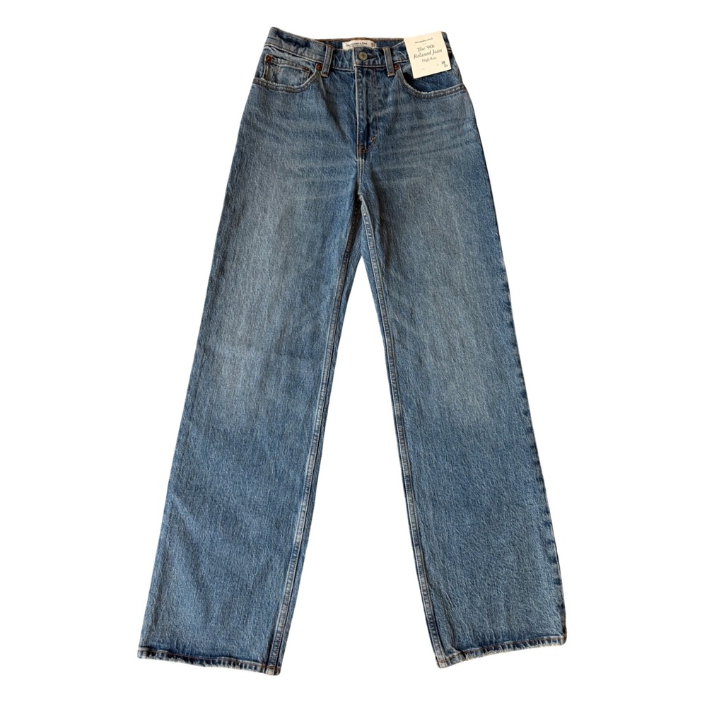 Abercrombie & Fitch Jeans Relaxed 90s High Rise NEW Blue 26 - Picture 2 of 11